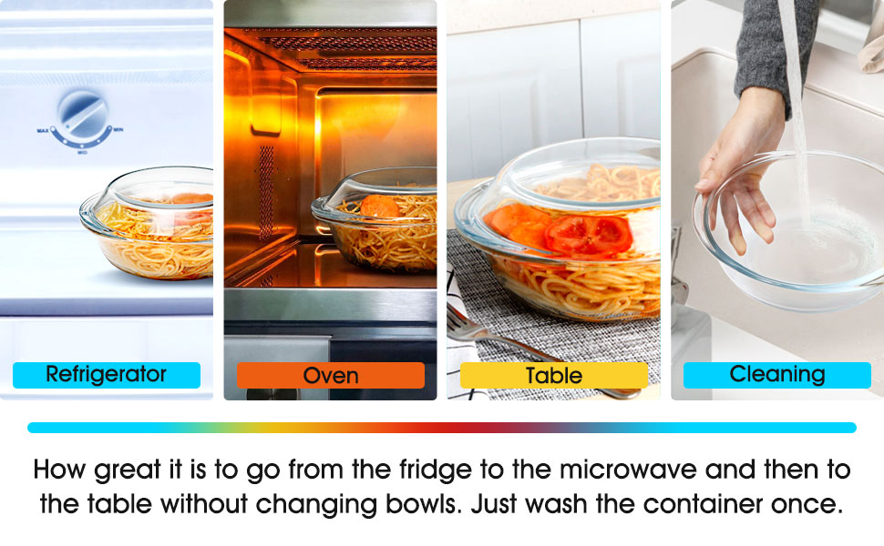 Mini1 Liter Glass Casserole Dish With Glass Lid, Round
