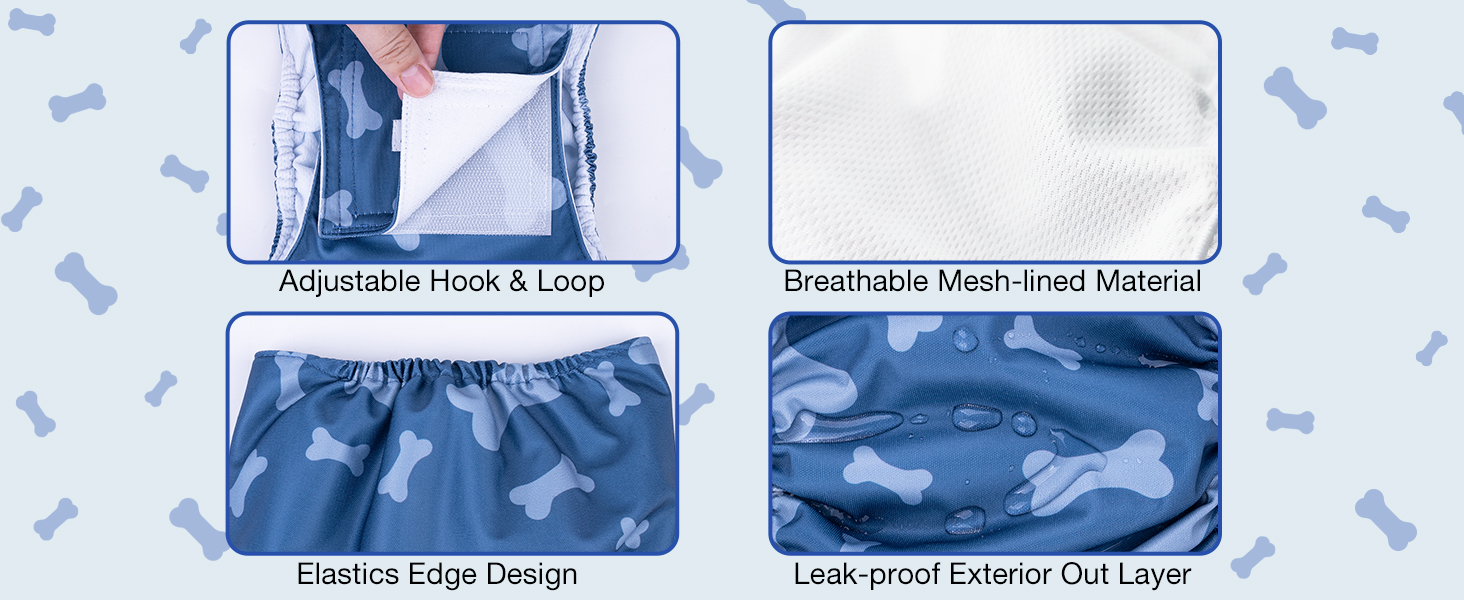 Dono Washable Dog Belly Band for Male Dogs, High Absorbency Dog Belly Wraps, Reusable Dog