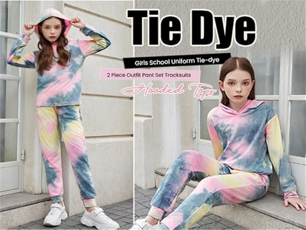 Amazon.com: Arshiner Girl's 2 Piece Tie-dye Pullover Hooded