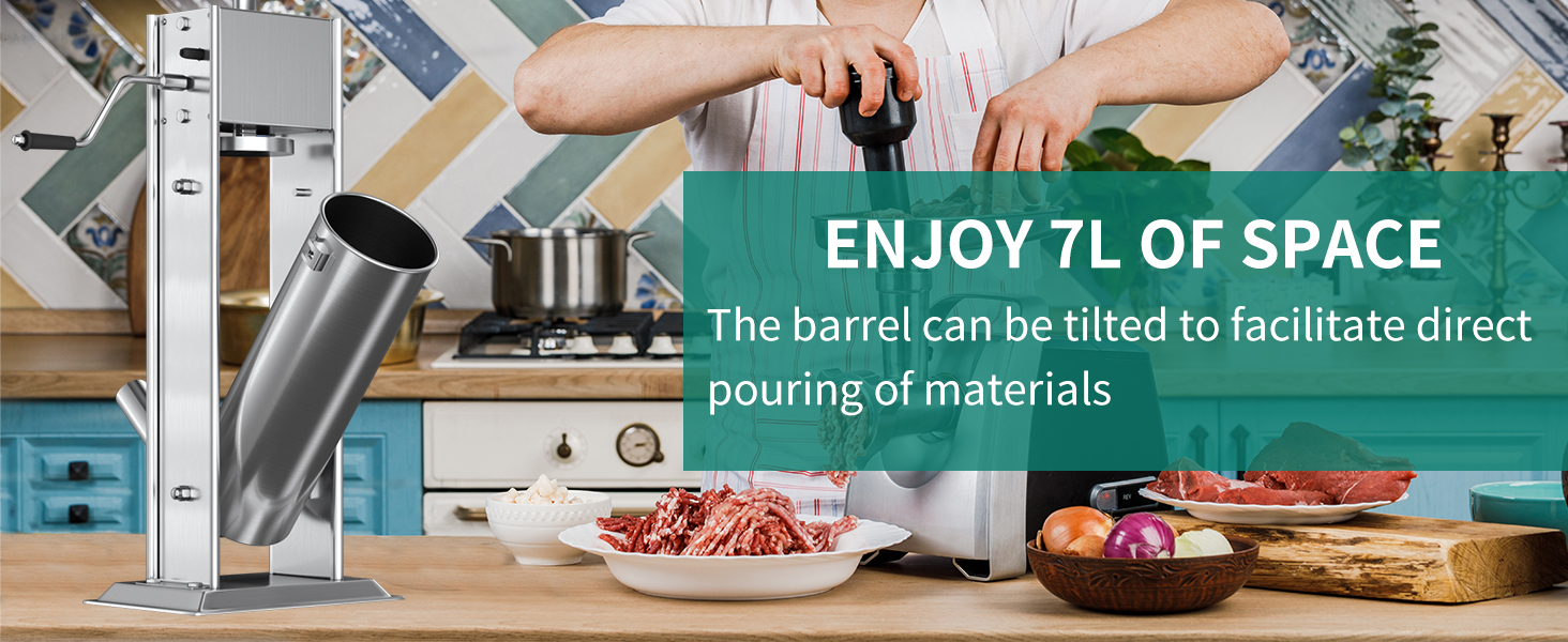 YITAHOME Sausage Stuffer, 7L/14LB Sausage Maker, Manual