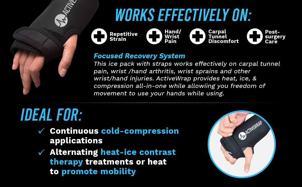 cold compression therapy gel packs ice pack with straps wrist wraps for tendonitis carpal aid