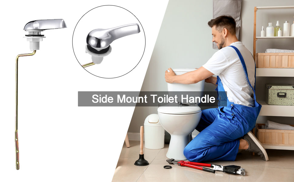 uxcell 2pcs Toilet Handle Replacement Universal Side Mount Toilet Flush