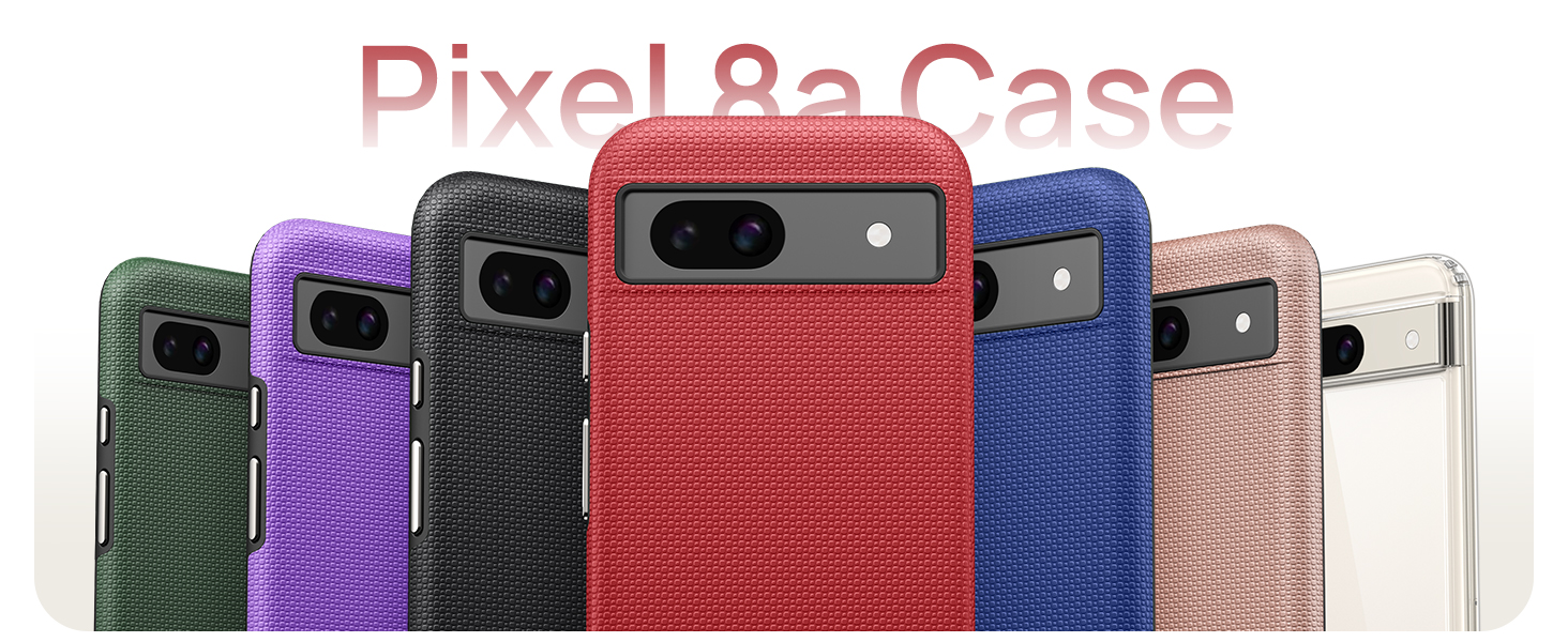 Vihibii for Google Pixel 8a Case, Pleasant Texture Soft Silicone Inner Case & Rugged Hard Outer