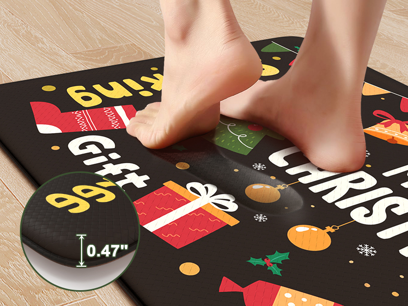 Sungea Christmas Kitchen Mats Cushioned Anti Fatigue Mats