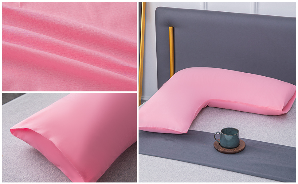 EDS Luxury V Pillow With Pillowcase Orthopaedic V Shaped Pillows Pink