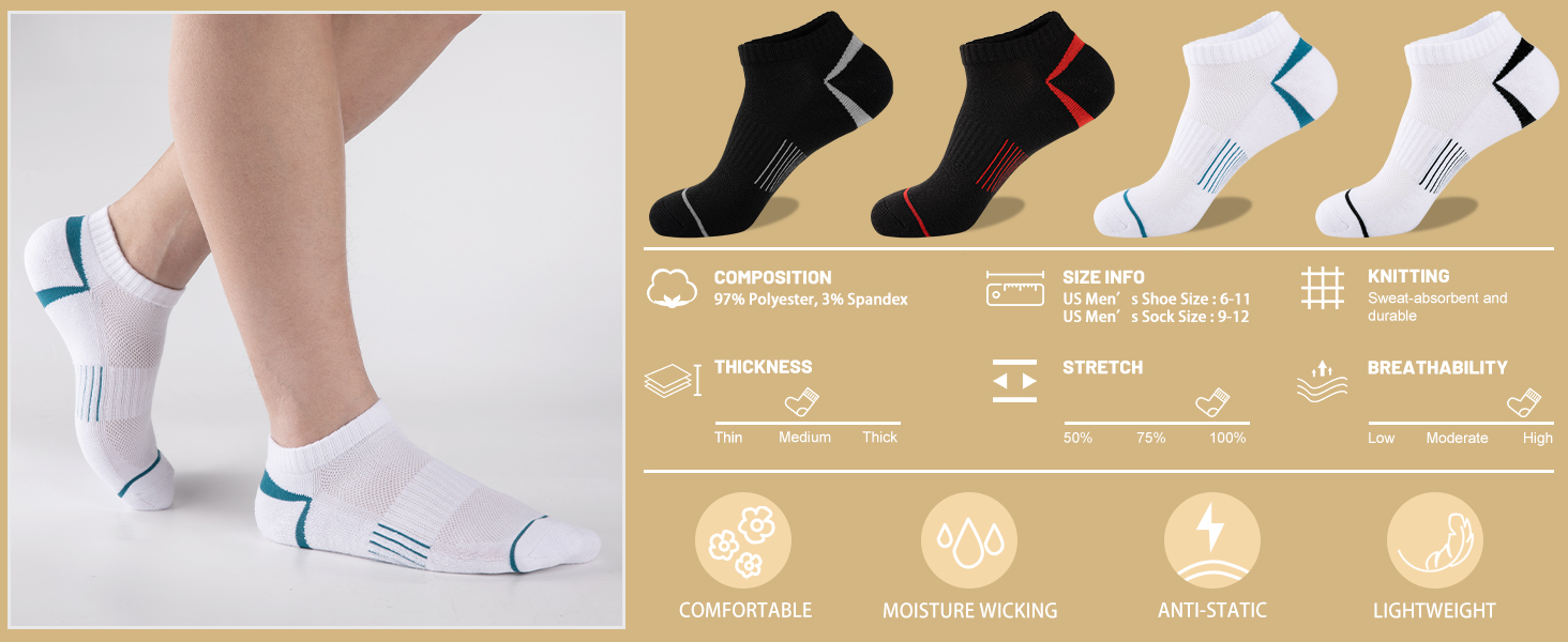 athletic socks for men 9-12