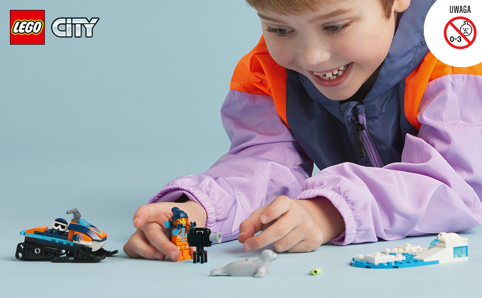 LEGO 60376 City Skuter śnieżny badacza Arktyki, zabawka do budowy dla ...