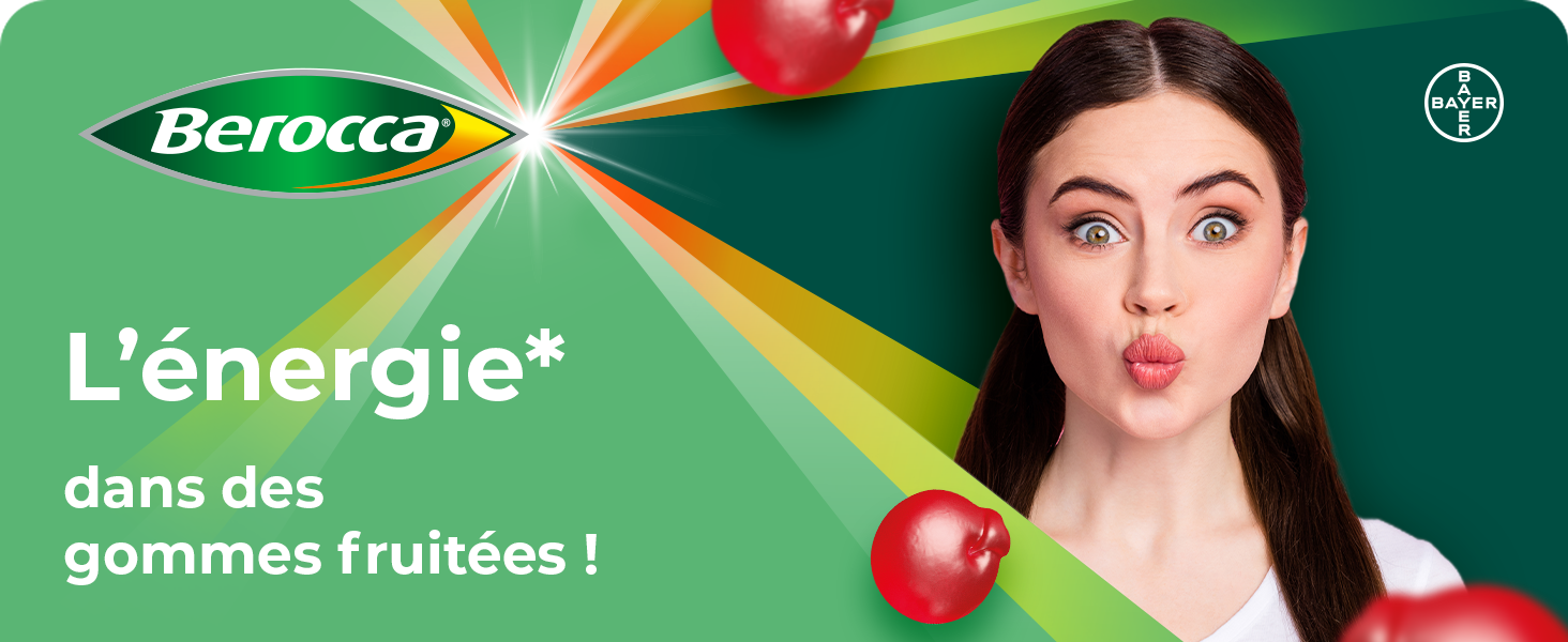 L'énergie dans des gommes fruitées. Vitamines