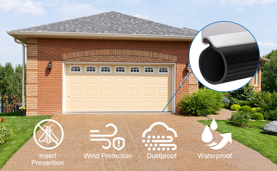 Fepinc Garage Door Seals Bottom Rubber Weather Seal Strip Replacement