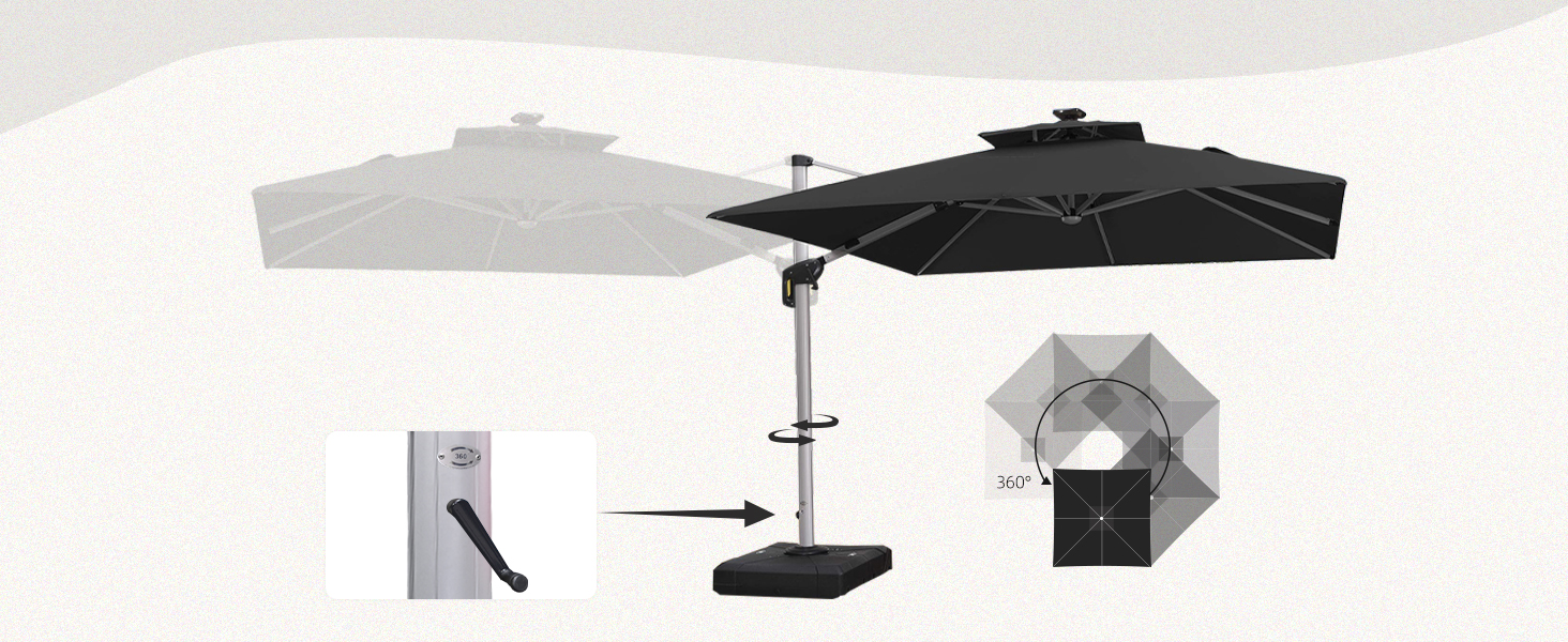 PURPLE LEAF 9 Feet Double Top Deluxe Solar Powered LED