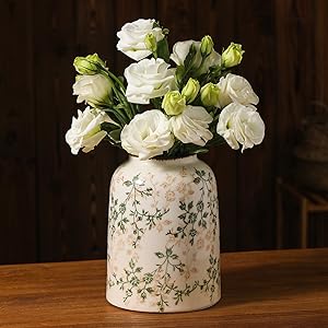 Amazon.com: Luweoxy Vintage Ceramic Vase, 7.8 inch Beige and