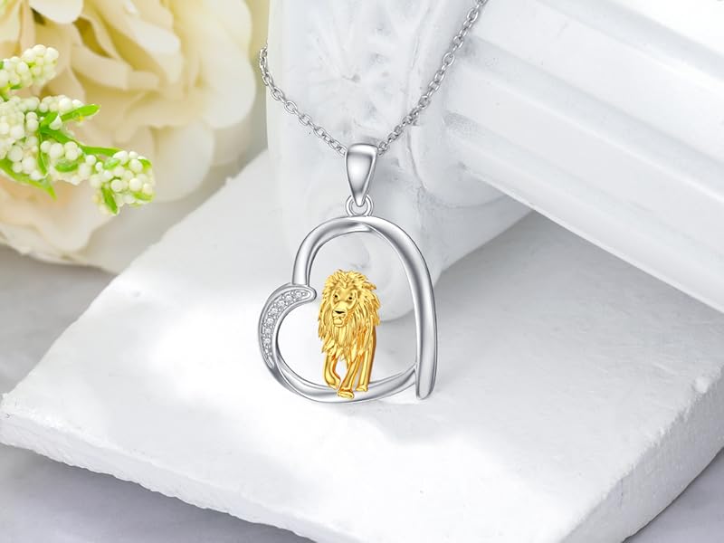 アクセサリー silver925 Lion Heart crestmedal necklace Amazon.com: BETHZA Diamond Lion Necklace 925 Sterling Silver