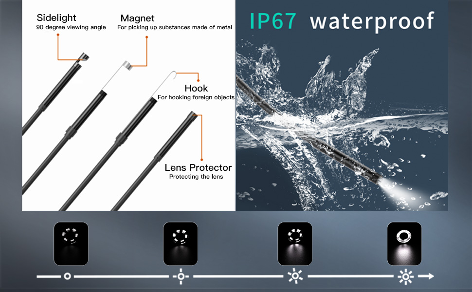 Endoscope Camera with Light 5M for iPhone, 1920P Inspection