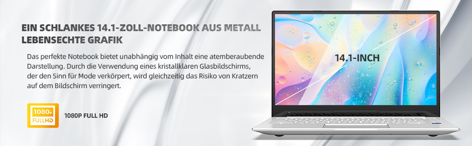 14.1" silver all-metal laptop