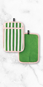 KATE SPADE NEW YORK Botanical Stripe Pot Holder 2-Pack Set