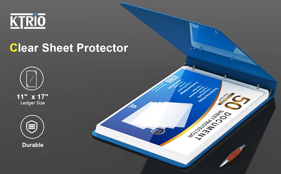 KTRIO Sheet Protectors 11 x 17 inch, Ledger Size Clear