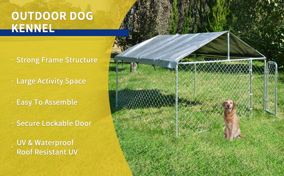 Large Dog Kennel 7.54'L X 7.54'W X 5.74'H, Heavy Duty