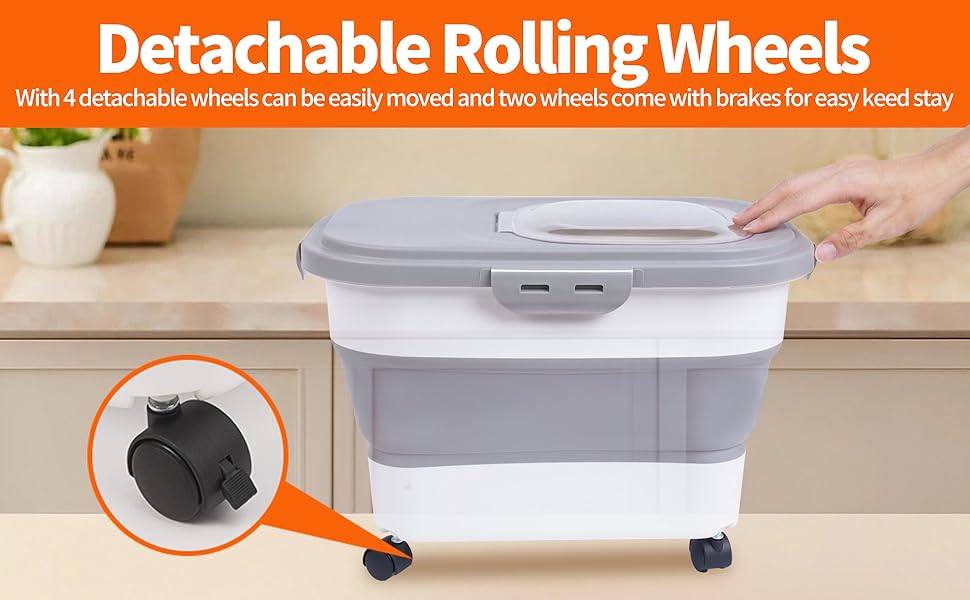 20lbs Dog Food Storage Container Cat Food Storage Container Collapsible Pet Food