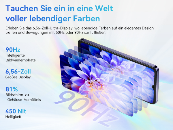OSCAL FLAT 2 HANDY 6.56 ZOLL Ultra-großes lps-Display 90hz 450 nits