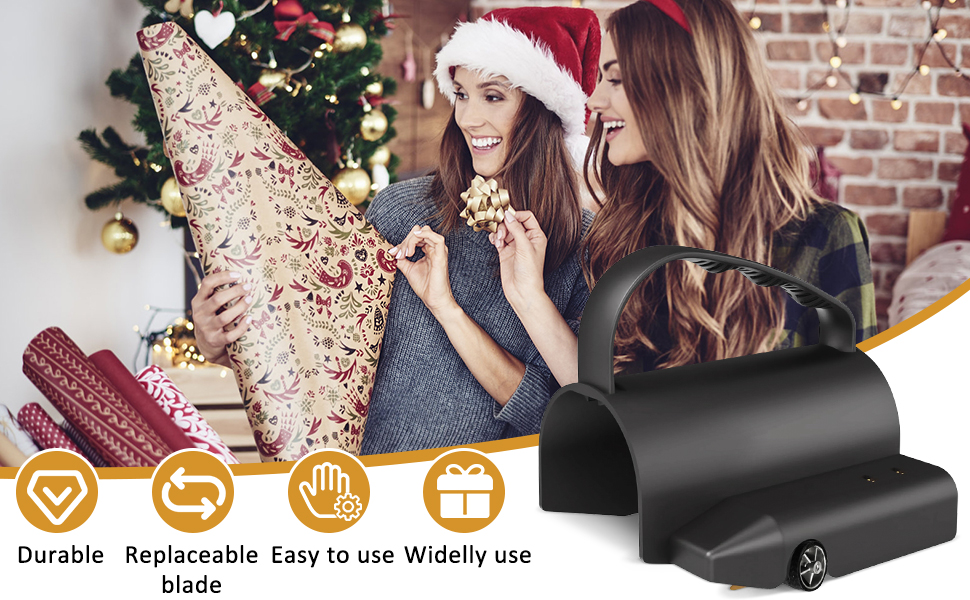 Wrapping Paper Cutter with 3 Replaceable Blade Sets