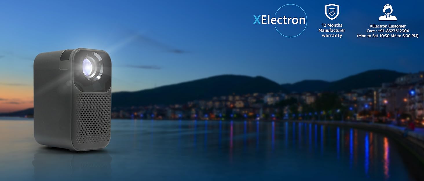 XElectron C8 Plus Android LED Projector, 1080p Support 720p Native