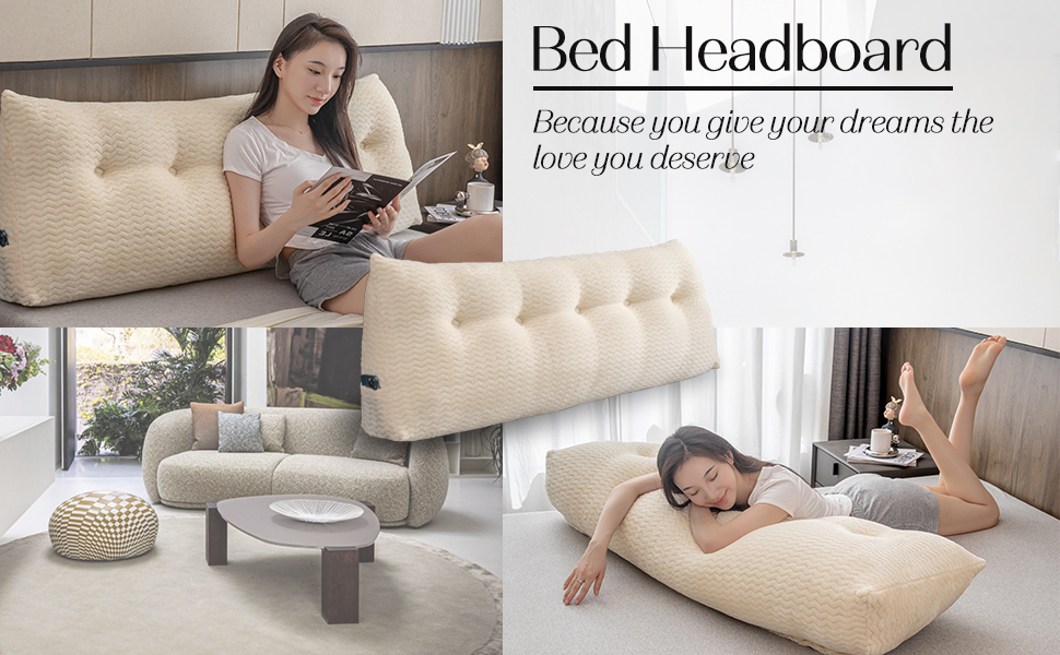Bed Wedge Bolster Headboard Backrest Pillow