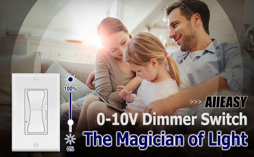 010V Dimmer Switch, 3 Way/SinglePole Low Voltage Dimmer Light Switch