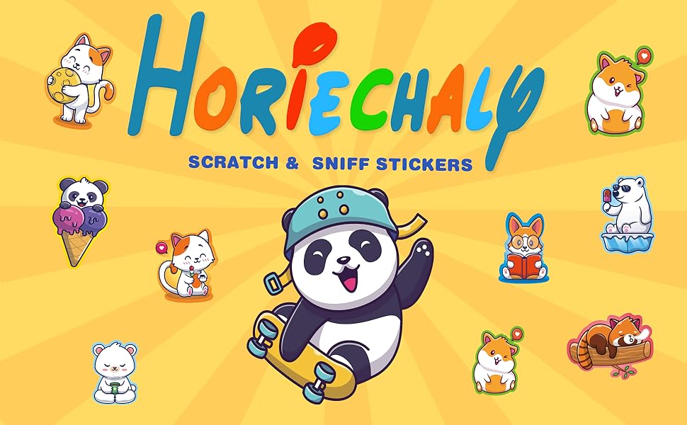 HORIECHALY 65 Sheets fruit Scratch and Sniff Stickers,Animal Theme,13