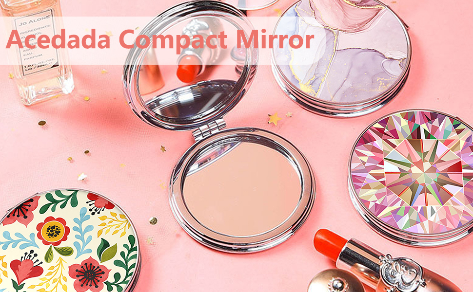 Acedada Compact Mirror, Pocket Mirror, Small Mirror for Purse, Portable Travel