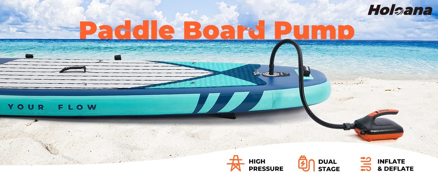 HOLOANA SUP Pump, Paddle Board Pump 20 Psi High Pressure, Dual Stage
