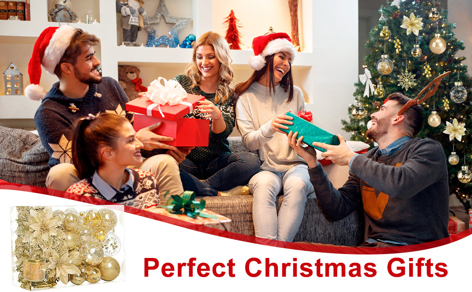 72pcs Christmas Tree Decorations Set Christmas Ornaments