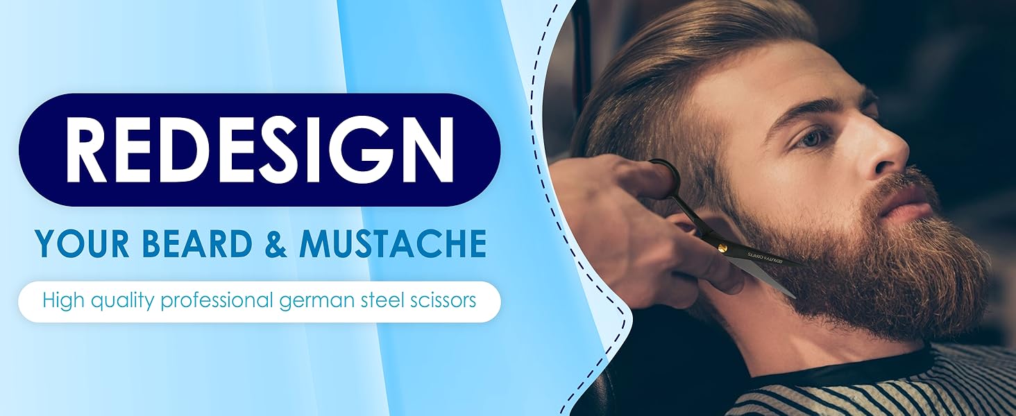 Beard groomig scissors triming mustache care and grooming