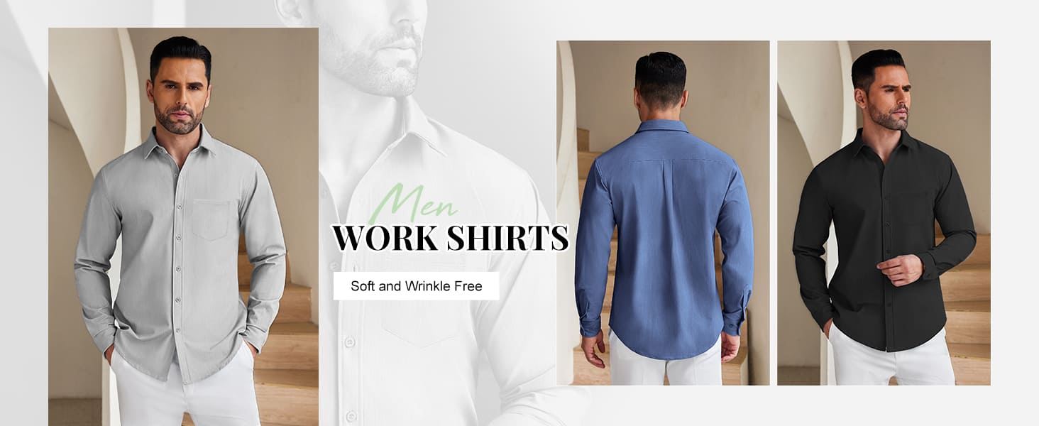 long sleeve button up shirts for men