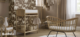 Aria Wave has a handwoven dessign and features soft curves for the perfect nursery