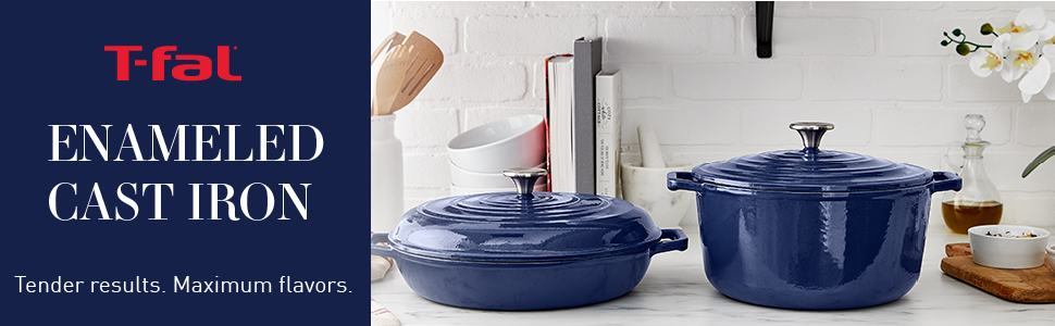 T-fal Enameled Cast Iron - Blue Banner 1