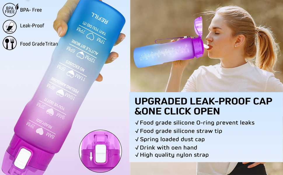 water bottle with straw