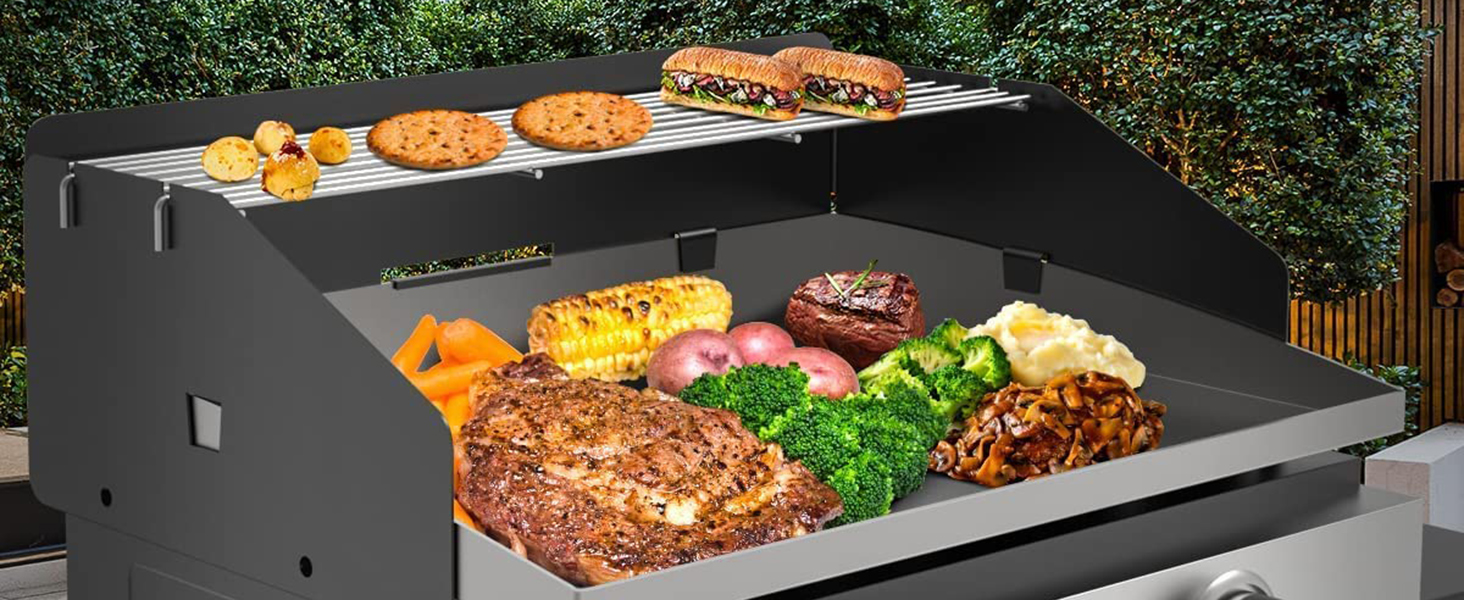 17 Inch Griddle Wind Guard/Wind Screen and Griddle Warming