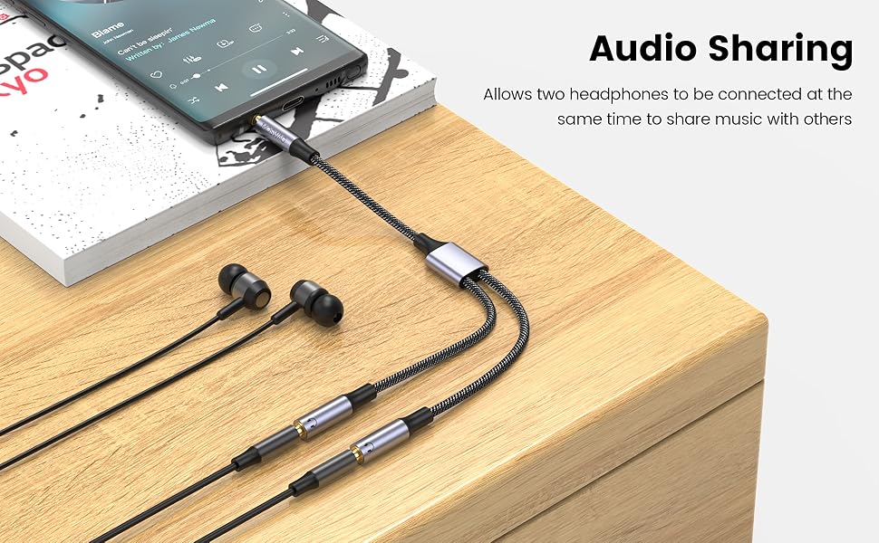 USB C to 3.5mm Aux Audio Headphone Splitter