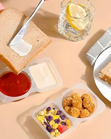 Double Compartment Condiment Containe