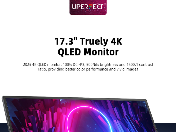 Amazon.com: UPERFECT 17.3'' 4K Portable Monitor QLED, 500