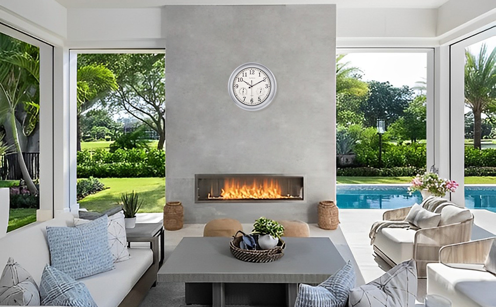 SkyNature Outdoor Clock, Large Garden Waterproof Clocks with