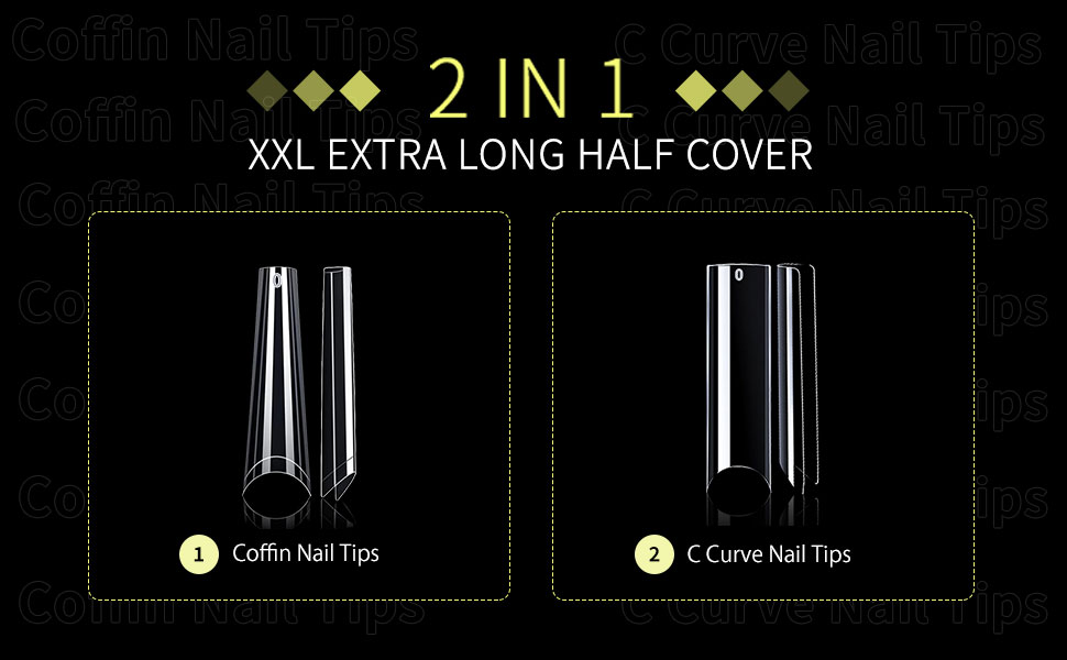 XXL Extra Long Nail Tips