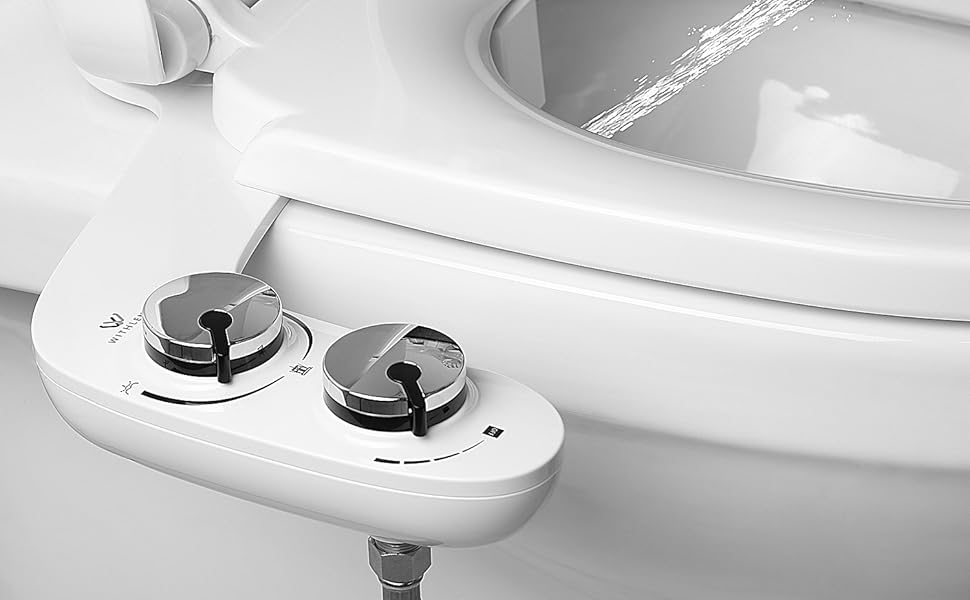 WITHLENT Toilet Bidet Spray Set SelfCleaning Dual Nozzles Non