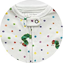 close up image of 2-way zipper and neckline safety cover