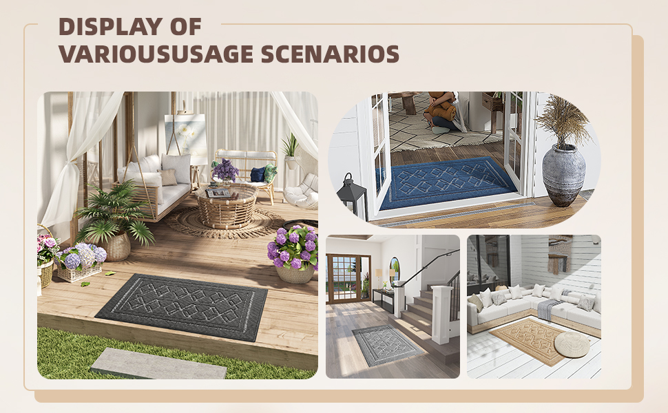 Color G Washable Door Mats Indoor, Front Door Mat Inside, Nonslip Dirt