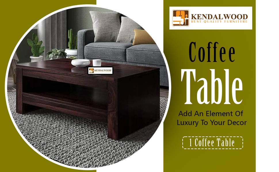 KENDALWOOD Furniture Rectangle Sheesham Wooden Coffee Table for Living
