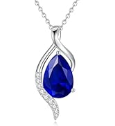 FANCIME Gift for Women Birthstone Necklace for Women Teardrop Birthstone Necklace S925 Sterling S...