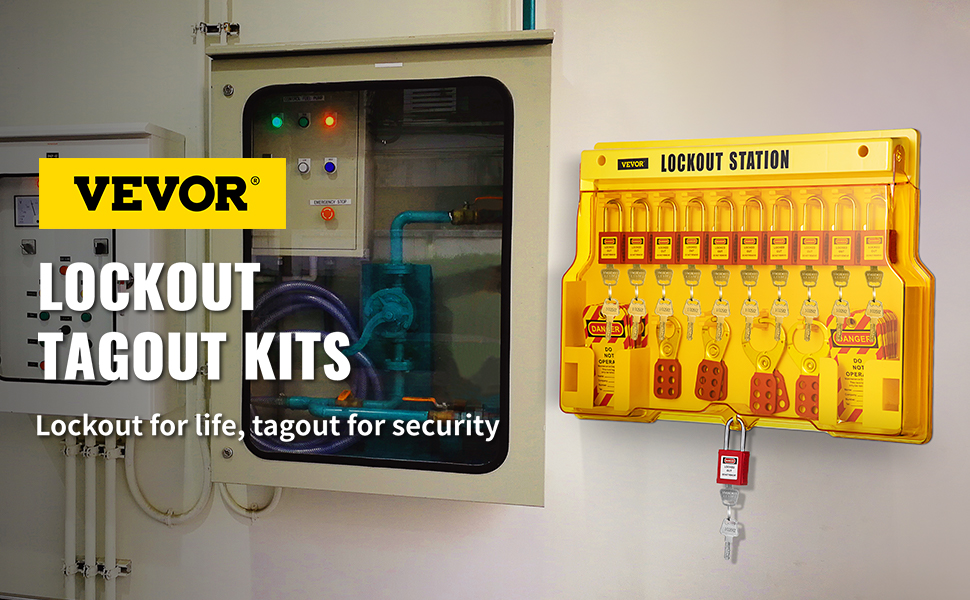 VEVOR 58 PCS Lockout Tagout Kits, Electrical Safety Loto Kit Includes