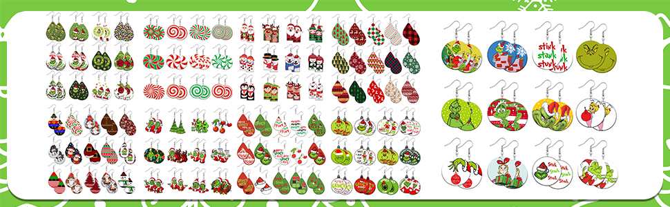 christmas wooden earring 