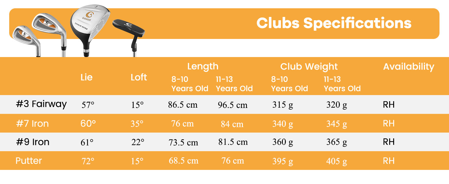 Costway Junior Complete Golf Club Set for Age 8 to 13